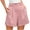 Pink, variant on JGTDBPO Bermuda Shorts for Women Summer High Waisted Trendy Solid Color Buttons Long Comfy Wide Leg Shorts with Pocket