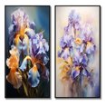 thumbnail image 2 of Designart "violet Yellow Iridescent Irises I" Irises Framed Wall Art Set Of 2 - Purple Floral Framed Canvas Set For Living Room Decor, 2 of 7