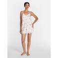 thumbnail image 3 of Joyspun Women's Lace Trim Stretch Satin Chemise, Sizes S-3X, 3 of 6