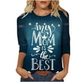 thumbnail image 2 of Hauts d'Été pour Femmes 2023 Mode Féminine Manches Trois-Quarts Col Rond Rétro Imprimé de Pâques Hauts Amples Blouse Manches Trois-Quarts Bohème T-Shirt Grande Taille pour Femmes, 2 of 4