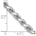 thumbnail image 4 of Solid 14K White Gold 4.7mm Diamond-cut Rope with Lobster Lock Chain - 18", 4 of 8