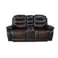 thumbnail image 2 of New Classic Furniture Nikko Leather Console Loveseat w/ Power Footrest in Brown, 2 of 9