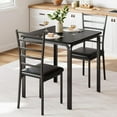 thumbnail image 2 of 3 Pcs Dining Table Set for 2 Square Kitchen Table with 2 Upholstered Chairs Compact Dinette Set for Small Space Apartment and Breakfast Nook, 2 of 9
