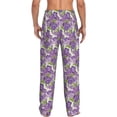 thumbnail image 3 of Uemuo Violets Flowers Pattern Men's Wide Leg Palazzo Lounge Pants with Pockets Light Weight Loose Comfy Casual Pajama Pants-X-Large, 3 of 9