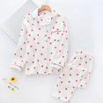 thumbnail image 4 of Conjunto de pijamas con estampado de corazón para mujer, ropa de casa de algodón crepé, doble capa, gasa, cuello vuelto, pantalones de manga larga, Primavera, nuevo, 4 of 4