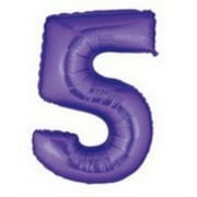Number FIVE #5 5th PURPLE Girl Birthday Party 40" Jumbo Figure Mylar Balloon