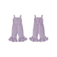 thumbnail image 2 of Cenuakty 6M-4T Toddler Baby Girl Jumpsuit Summer Cute Sleeveless Contrast Color Bow Decor Bell Bottom Waffle Overall Pants, 2 of 9