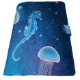 thumbnail image 2 of PKQWTM Magic Glowing Jellyfish Underwater World Seahorse Book Cover Book Protector Book Sleeve Book Pouch Book Bag 6x9 inch, 2 of 4
