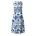 thumbnail image 6 of VBVC Women's Floral V-Neck Maxi Dress,Sleeveless Button Detail Flowy Dress For Women,Ladies Summer A-Line Beach Boho Sundress with Pockets,Light Blue,S-5XL, 6 of 6