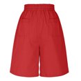 thumbnail image 6 of Women's High Waisted Bermuda Shorts Casual Summer Beach Shorts Wide Leg Lounge Shorts with Pockets Drawstring Shorts Vacation Bottoms, 6 of 7