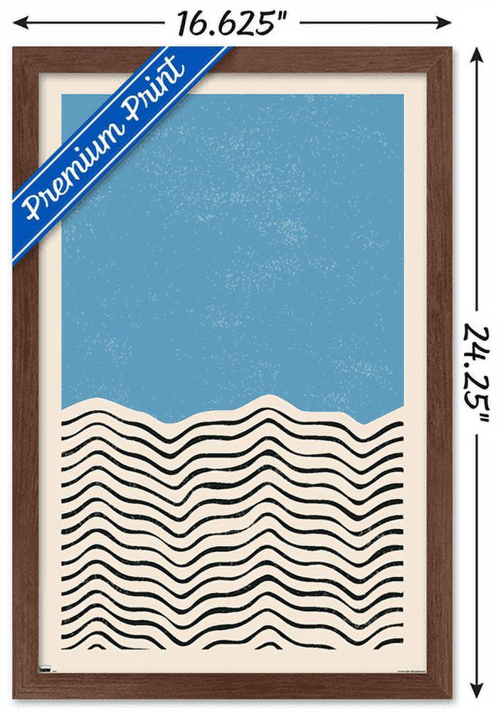 Geometric - Blue Wall Poster, 14.725" x 22.375", Framed