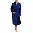 thumbnail image 5 of Yuncity Mens Sleepwear Solid Color Thin Loose Long Sleeved Autumn Cardigan Gown Bathrobe Pajama Mens Pjs Sets L, 5 of 5
