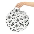 thumbnail image 2 of Cartoon Round Floor Cushion with Handle, Hand Drawn Like Simple Design of Floral Shapes and Citrus Fruits, Pillow for Living Room & Dorms, 18" Round, White Charcoal Grey and Blush, by Ambesonne, 2 of 4