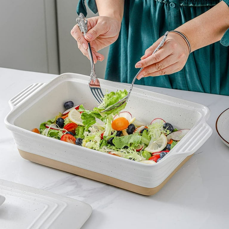 HOME KITCHEN Deep Cooking Stoneware | 3.5 Qt Ceramic Casserole