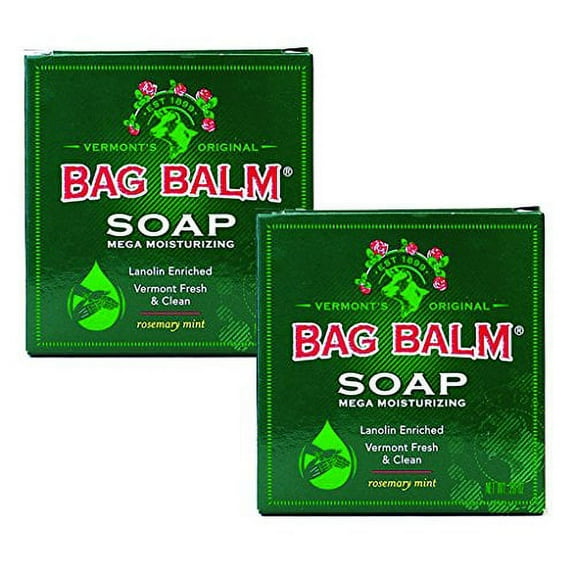 Bag Balm Mega Moisturizing Soap Rosemary Mint 3.9 Ounce Bar (Value Pack of 2)