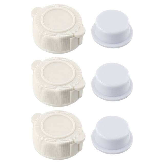 LEFU for Above-Ground Pool Replacement Parts Set - Exhaust Valve Cap & Drain Plug With Washer for Pools 42\" and Above - Compatible with for Part No. 10043 & 10044 - White (3 Sets)