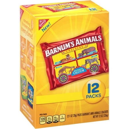 (2 Pack) Nabisco Barnum's Animals Crackers, 1 oz, 12 (Best Tasting Animal Crackers)