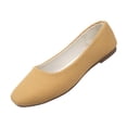 thumbnail image 2 of Miluxas Women's Ballet Flats, Square Toe Slip-On Shoes with Soft Breathable Fabric, Lightweight Casual Flats for office,Walking Yellow 9.5(43), 2 of 5