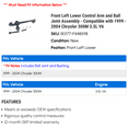 thumbnail image 2 of Front Left Lower Control Arm and Ball Joint Assembly - Compatible with 1999 - 2004 Chrysler 300M 3.5L V6 2000 2001 2002 2003, 2 of 2