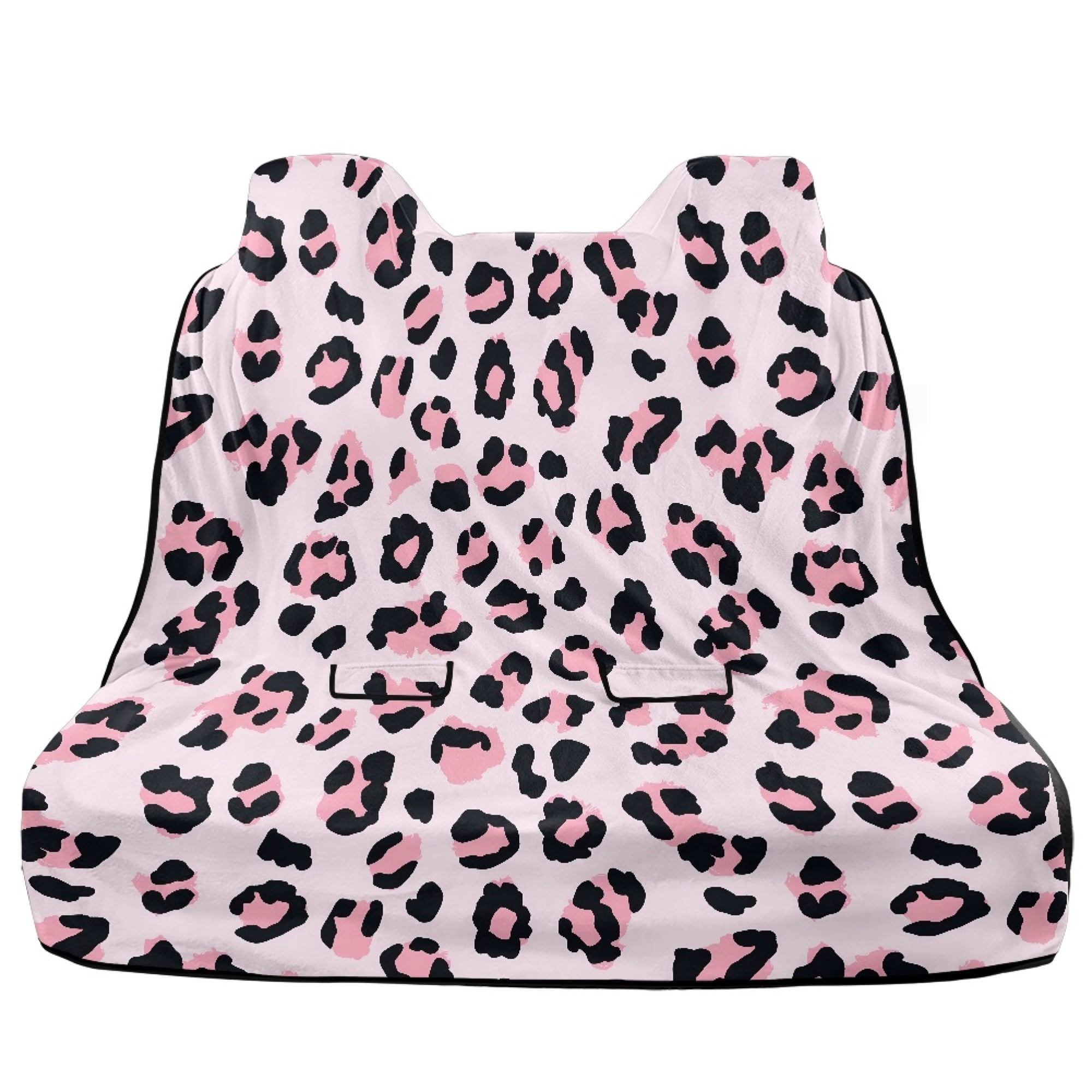 Drydeepin Cheetah Leopard Pink Car Seat Cover Towel Backseat Breathable Rear Bench Towel Seat Covers Non-Slip Universal Fit for Sedan Trucks Van SUV, Automotive Seat Protector