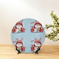 thumbnail image 6 of Cauagu merry Christmas rabbit Print Bone China Decorative Plate, Wall Mount Plate Holiday Decor Decorative Ceramic Plates with Stand Elegant Household Plates Decorative-7in, 6 of 6