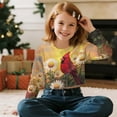 thumbnail image 5 of DISNIMO Cardinal Daisy Print Girls Crop Tops Trendy Crewneck Pullover Sweatshirts Long Sleeve Pullover Sweatshirt Kid Fall Clothes for 5-14 Years Old, 5 of 7