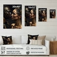 thumbnail image 4 of Designart Gold African Amercian Couple Kissing Canvas Wall Art, 4 of 5