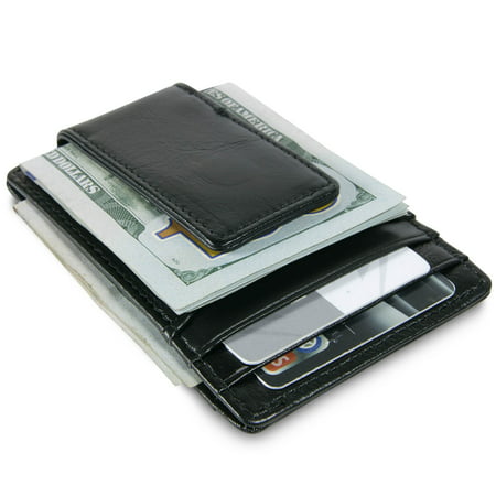 CoreLife RFID Blocking Mens Wallet with Money Clip Vegan Leather Slim Front Pocket Card