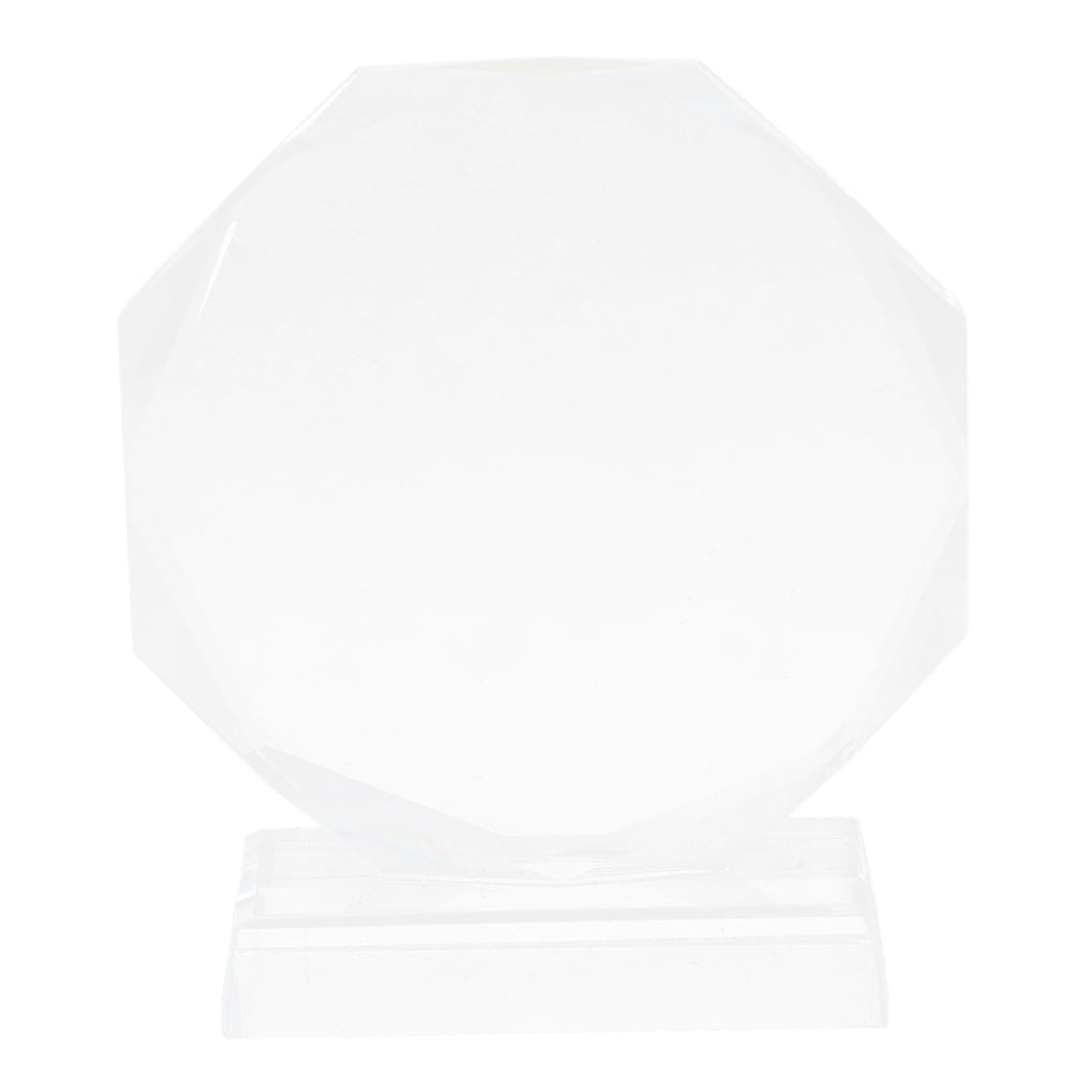 jojofuny 1Pcs Octagonal Transparent Crystal Glass Trophy for Corporate Awards and Personal Milestones 13.5x12x4.5in
