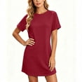 thumbnail image 6 of Bxsruta Womens T Shirt Dress Short Sleeve Casual Loose Shift Dresses with Pockets, 6 of 7