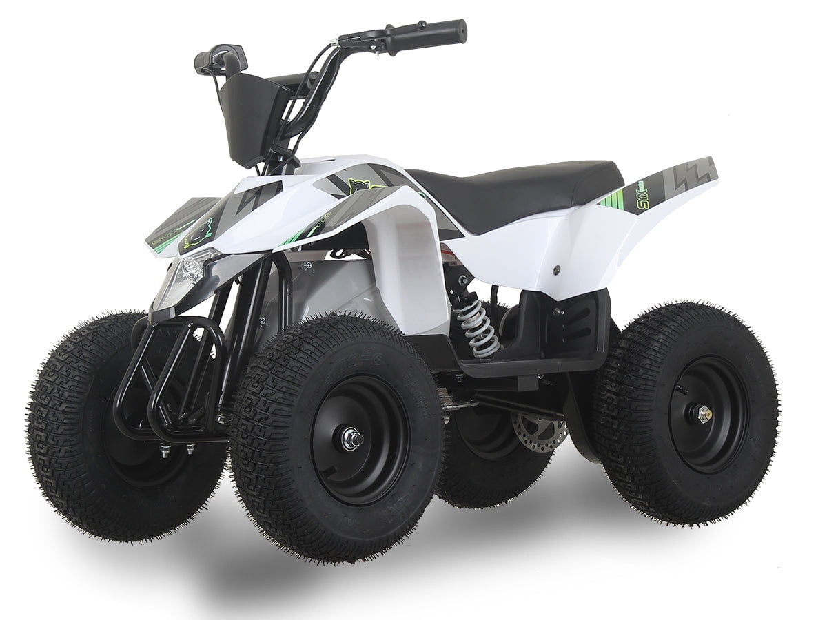 SYX MOTO CUB Electric 4 Wheeler ATV Dirt Quad for Kids, White 