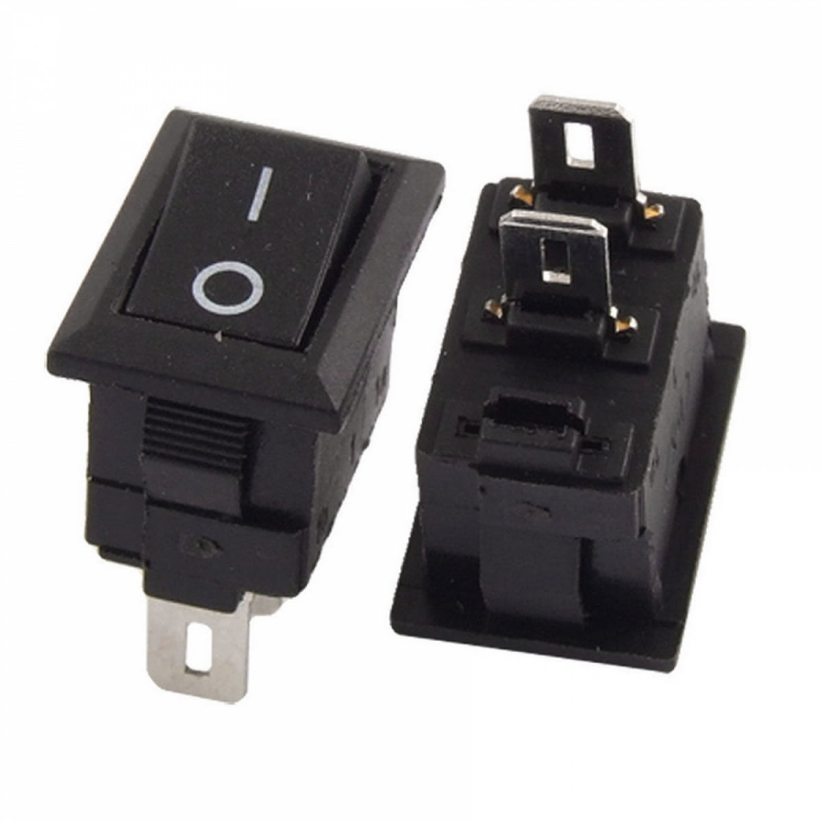 2x SPST On/Off Black Square I/O Rocker Switch Mini Small 12V Automotive