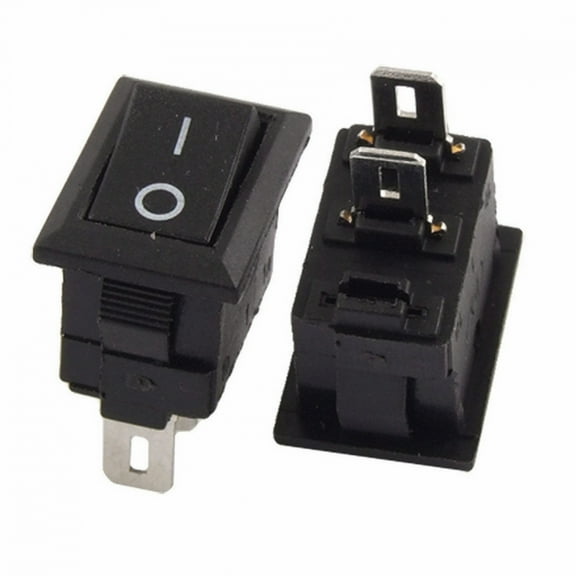 2x SPST On/Off Black Square I/O Rocker Switch Mini Small 12V Automotive/Car/Boat