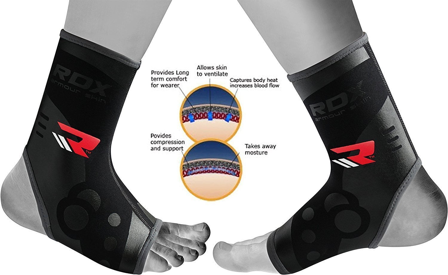 RDX Ankle Support MMA Brace Foot Guard Boxing Protector Achilles Tendon Pain