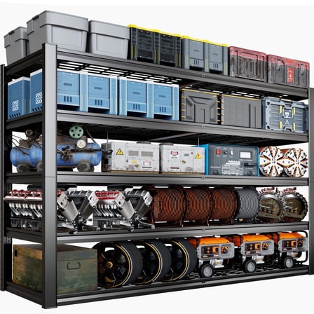 PMKES 67" W Garage Shelving 5 Tier Heavy Duty Storage Shelves 3000LBS Adjustable Metal Shelving Unit for Storage Rack 67" W x 20" D x 84" H