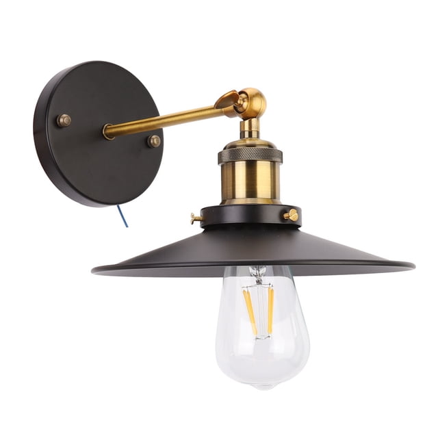 Aplique de pared, 85-265V E27/E26 Estilo retro Aplique de luz retro Aplique de luz Parte superior de la línea