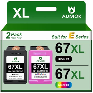 67 67XL Ink Cartridges Black Color Combo Pack 67XL Replacement for HP 67XL Printer Ink for HP DeskJet 2700 2700e 2755 2755e 2722 2724 2752e 2755e Envy Pro 6455 6455e 6475 Envy 6000 6055 6055e