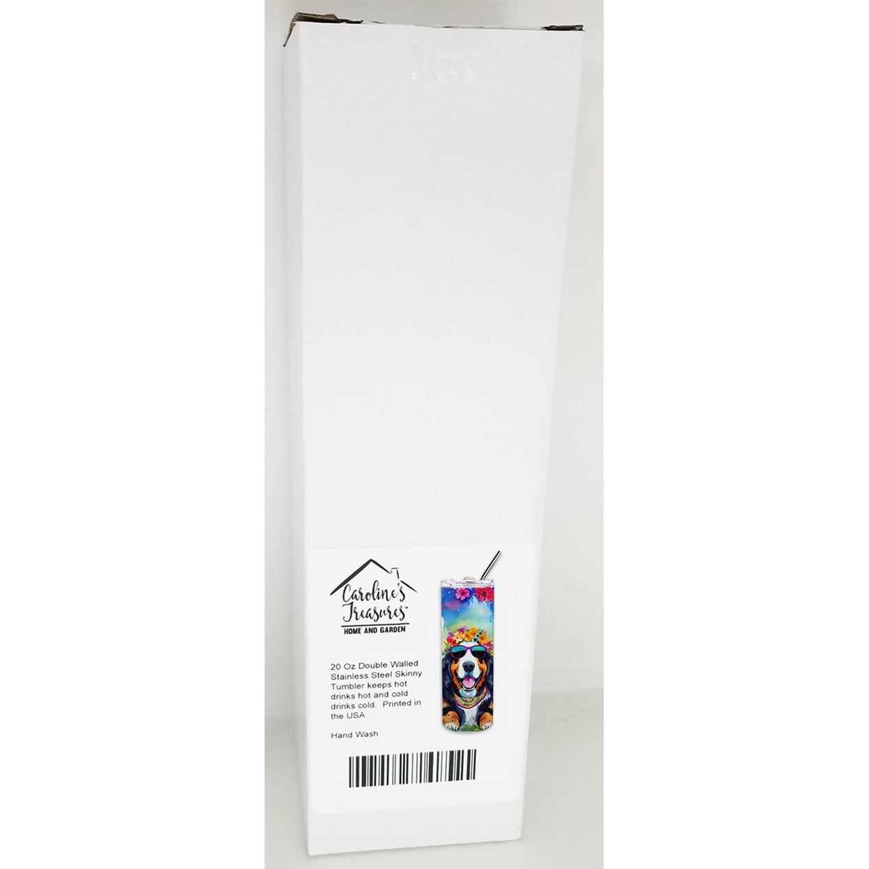 Carolines Treasures DAC2458TBL20 3 x 8.25 x 3 in. & 20 oz Bernese Mountain Dog Hippie Dawg Stainless Steel Skinny Tumbler