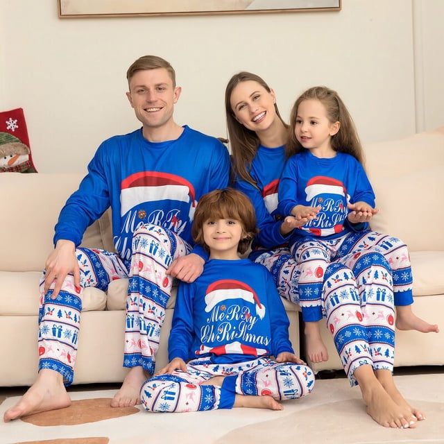 Conjunto de pijamas de Navidad para la familia, a juego para ropa de dormir padre, madre, niños, papá, madre e hija, aspecto familiar, 2023