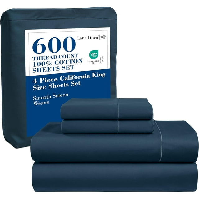 King Sheets Set Thread Count Sateen Weave Pc Long Staple Cotton Hotel Luxury Deep Pocket King Bed Sheets