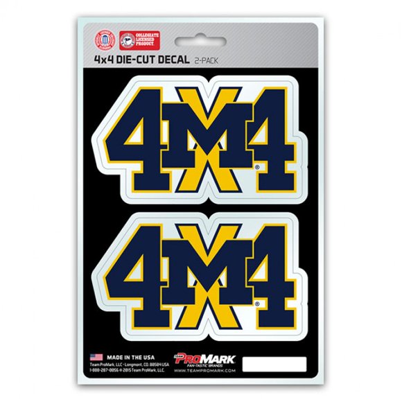 Michigan Wolverines Lot de 4 Décalcomanies