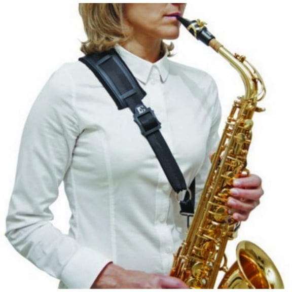 BG Alto/Tenor Saxophone Leather Strap, Metal Hook, S20M