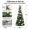 thumbnail image 6 of 6FT Pop Up Christmas Tree Artificial with Remote, Pull Up Christmas Tree with Pre-lit Warm Lights, Holiday Party Decorations, 6 of 8