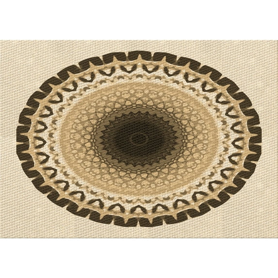 Ahgly Company Indoor Rectangle Patterned Khaki Gold Area Rugs, 4' x 6'