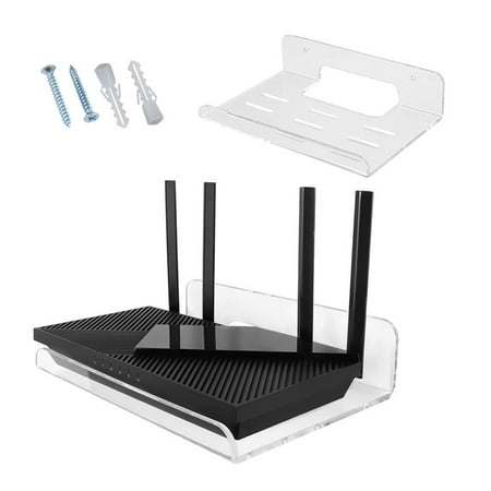 

Taluosi WiFi Router Bracket Multifunctional Clear Acrylic Wireless Router Wall Hanging Storage Shelf for Living Room