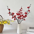 thumbnail image 2 of Rama de ciruelo artificial con tallos de flor de cerezo falsos de 53 cm de largo, flor de seda sintética para bodas, hogar, oficina, dormitorio, fiesta, centro de mesa., 2 of 8