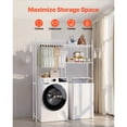 thumbnail image 5 of KFFKFF Storage Racks Above Washer and Dryer, 5-Level Clothes Drying Stand with Hanging Rod and Hooks, Dual Row Adjustable Space Optimizer, Ideal for Laundry Room Storage & Arrangement, White, 5 of 9