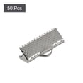thumbnail image 3 of Unique Bargains 50Pack Ribbon Crimp Clamp Ends 16mm Cord End Clasp for DIY Craft Silver White, 3 of 7
