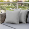 thumbnail image 7 of Grey Outdoor Waterproof Pillow Covers, Vintage Leather Patterned Texture Solid Modern Decorative Square Throw Pillowcase Sofa Cushion Sham for Patio/Couch/Chair, 26"x26" 2 Pack, 7 of 7