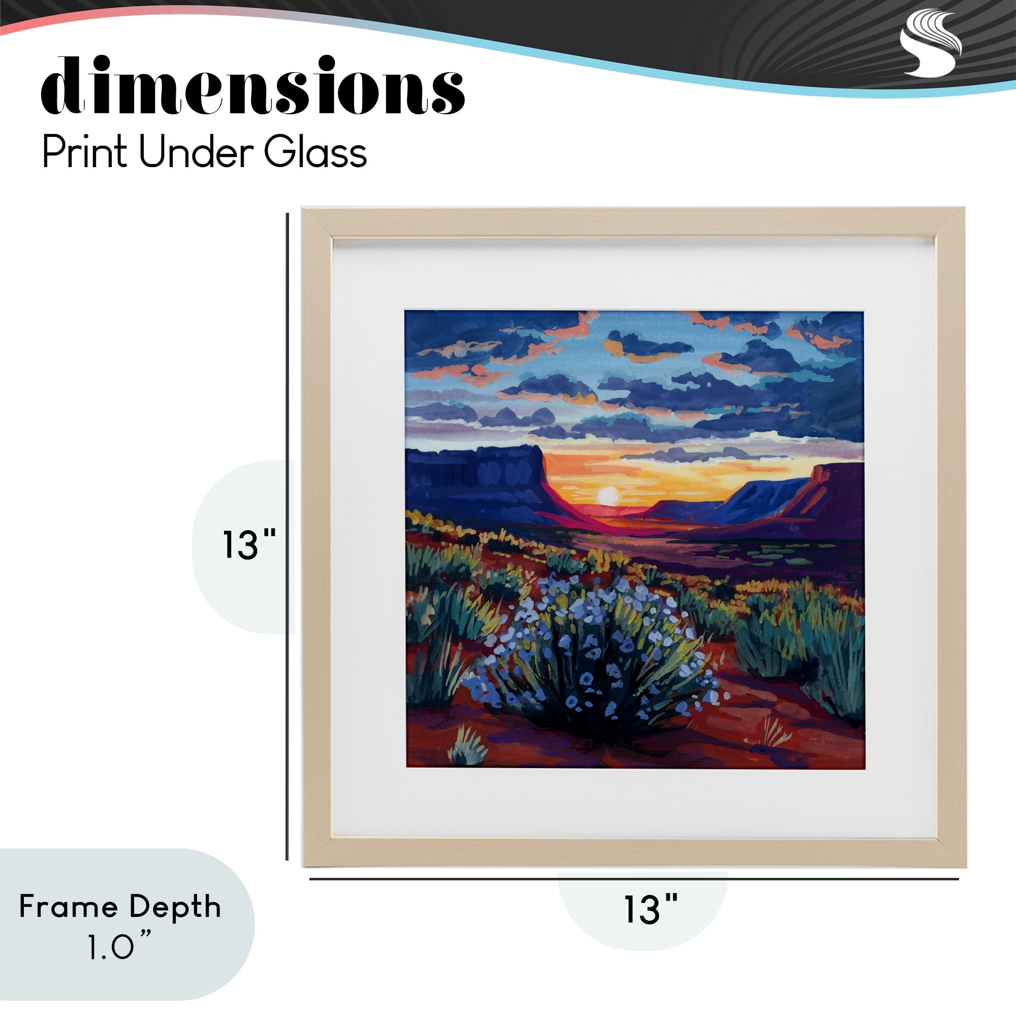 Stupell Industries Desert Sunset on Blooming Bush Birch Framed Print Under Glass, design by Kate Jarvik Birch